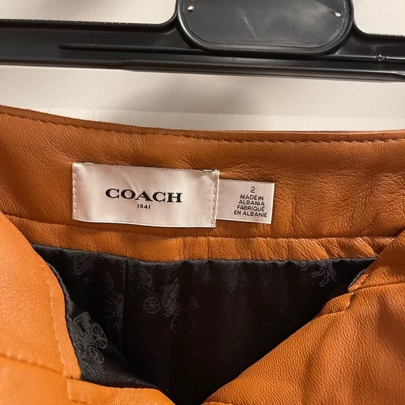 Coach Leather Skirt with Turnlocks